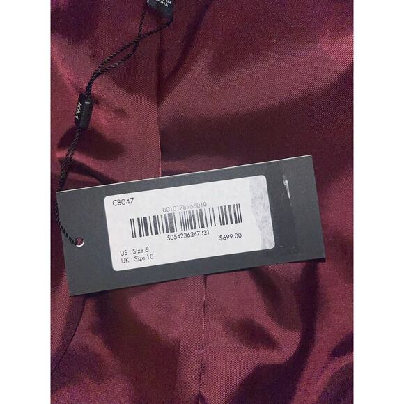 KAREN MILLEN Feather Tip Faux Fur Coat Purple Sz 6 Warm and Soft - Picture 9 of 12